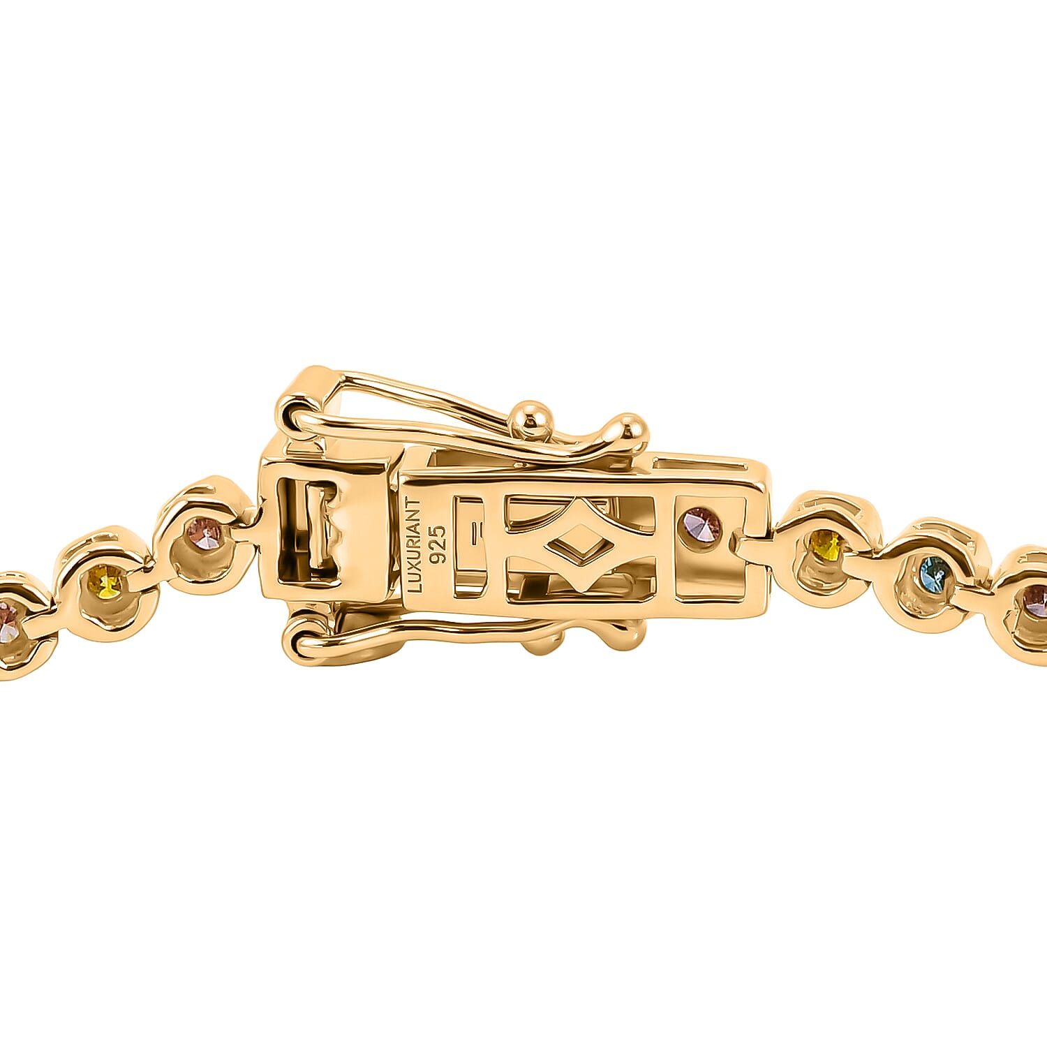 Luxuriant - Lab Grown Multi Diamond (SI-G-H) Tennis Bracelet (Size - 7.5) with GB Lock Box in 18K Vermeil Yellow Gold Plated Sterling Silver 2.00 Ct, Silver Wt. 10.13 Gms
