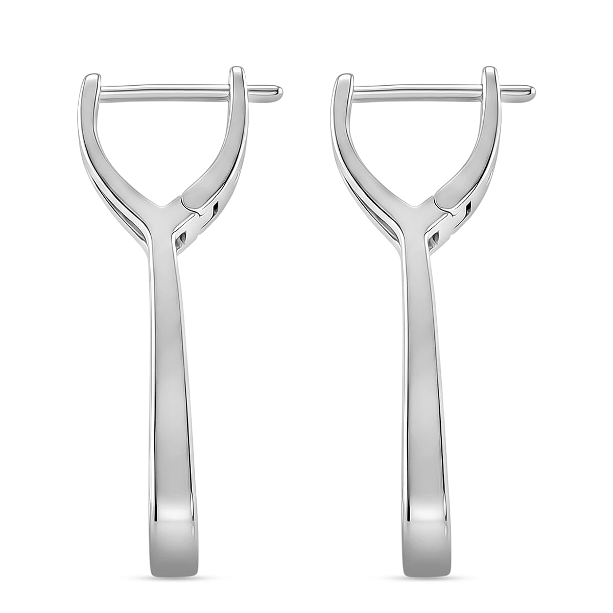 D'Joy - Moissanite Drop Earring with Clasp in Rhodium Overlay Sterling Silver 1.83 Ct.