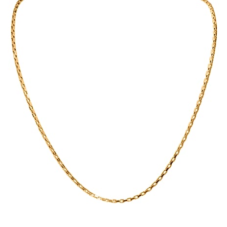 9K Yellow Gold Venziana Box Chain (Size - 18) with Lobster Clasp, Gold Wt. 3.00 Gms