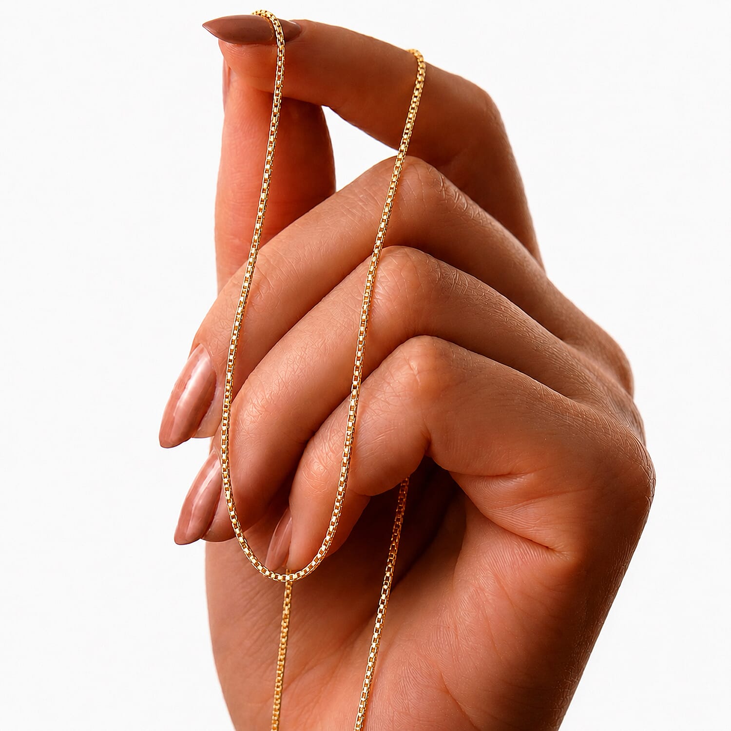 9K Yellow Gold Venziana Box Chain (Size - 18) with Lobster Clasp, Gold Wt. 3.00 Gms