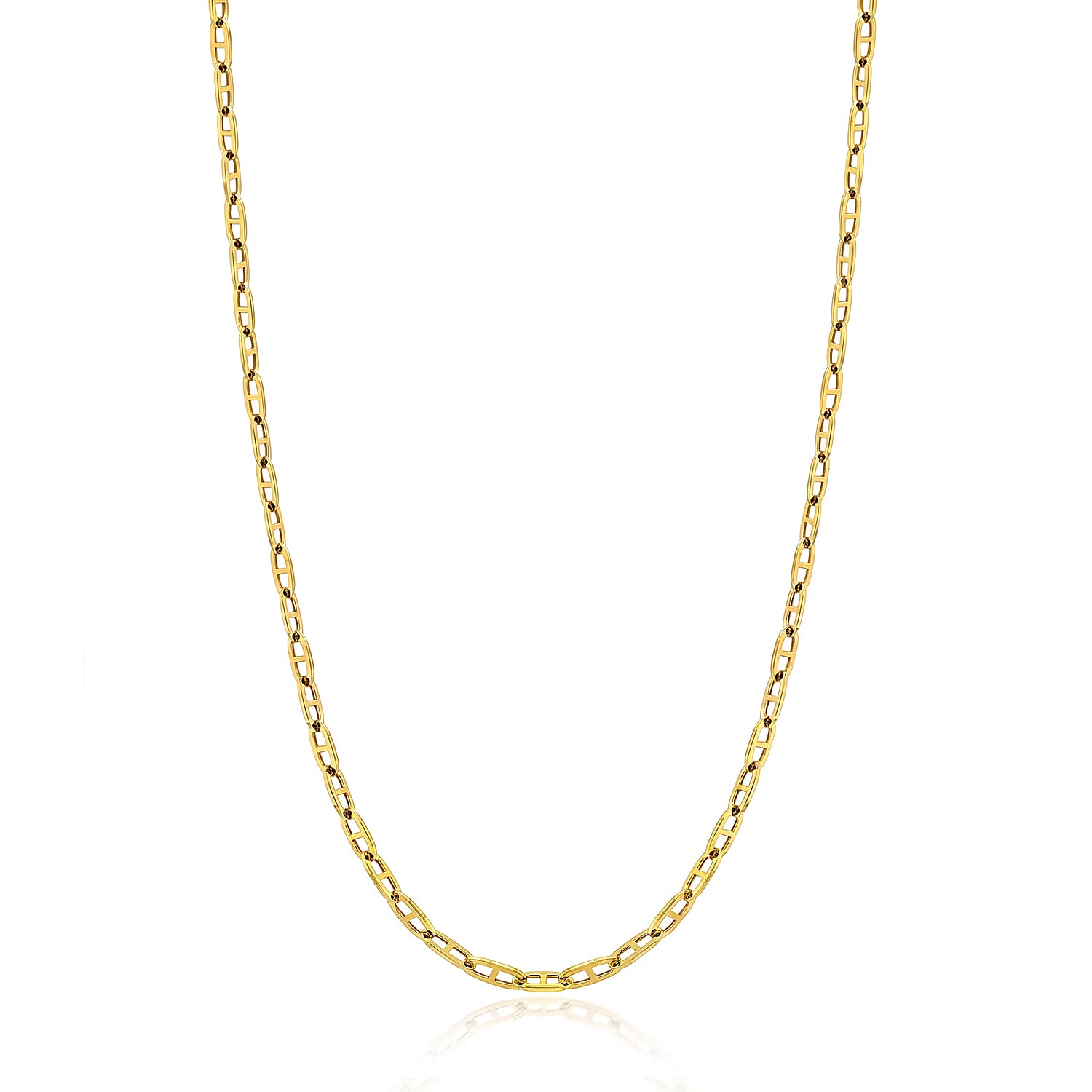 9K Yellow Gold Paperclip Chain (Size - 18) with Lobster Clasp, Gold Wt. 3.23 Gms