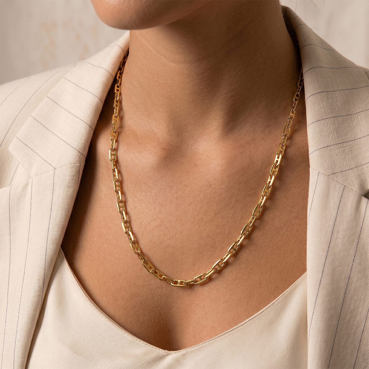 9K Yellow Gold Paperclip Chain (Size - 18) with Lobster Clasp, Gold Wt. 3.23 Gms