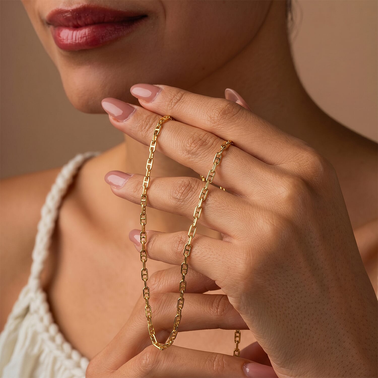 9K Yellow Gold Paperclip Chain (Size - 18) with Lobster Clasp, Gold Wt. 3.23 Gms