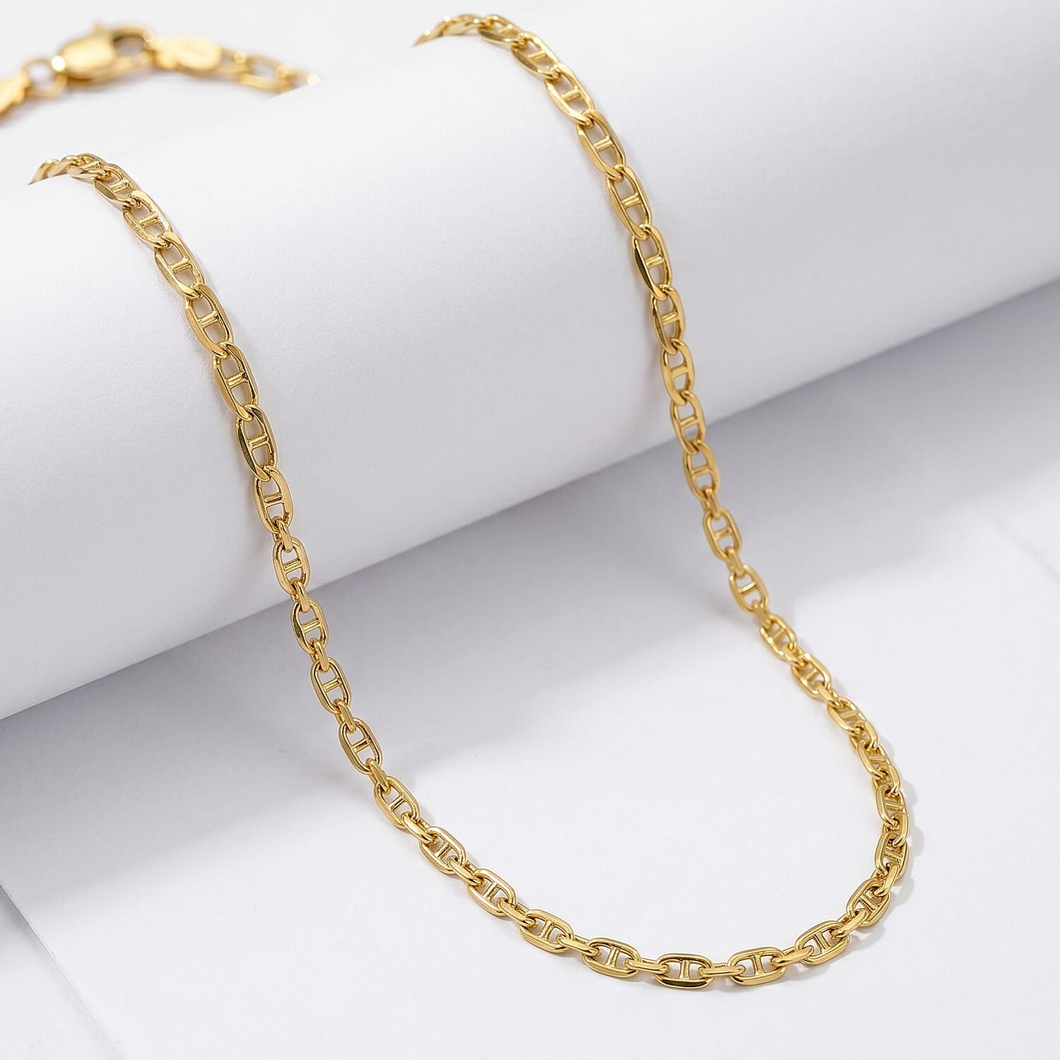 9K Yellow Gold Paperclip Chain (Size - 18) with Lobster Clasp, Gold Wt. 3.23 Gms