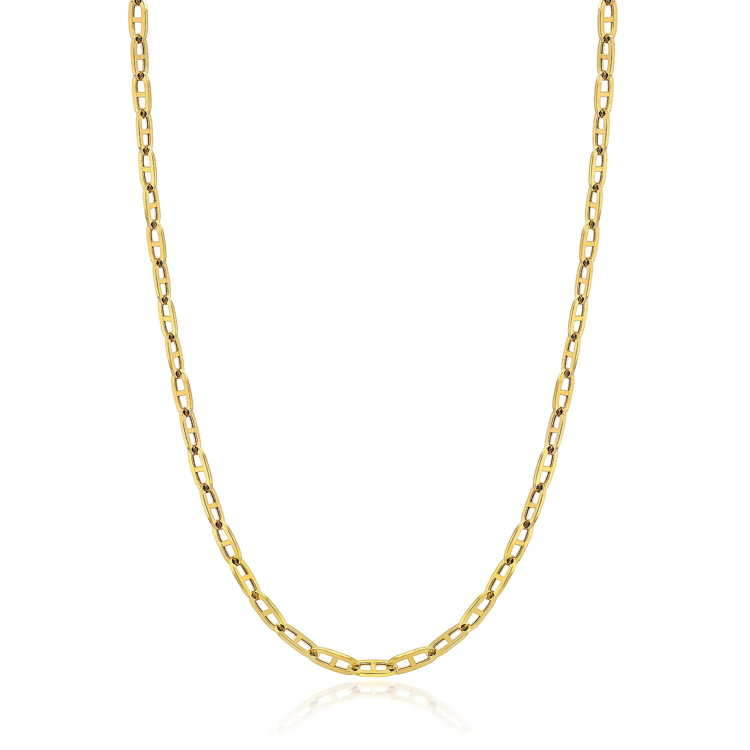 9K Yellow Gold Paperclip Chain (Size - 18) with Lobster Clasp, Gold Wt. 3.23 Gms