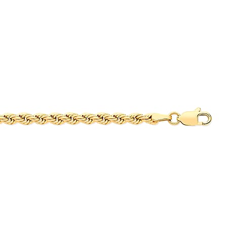 9K Yellow Gold Rope Chain (Size - 18) with Lobster Clasp, Gold Wt. 3.83 Gms