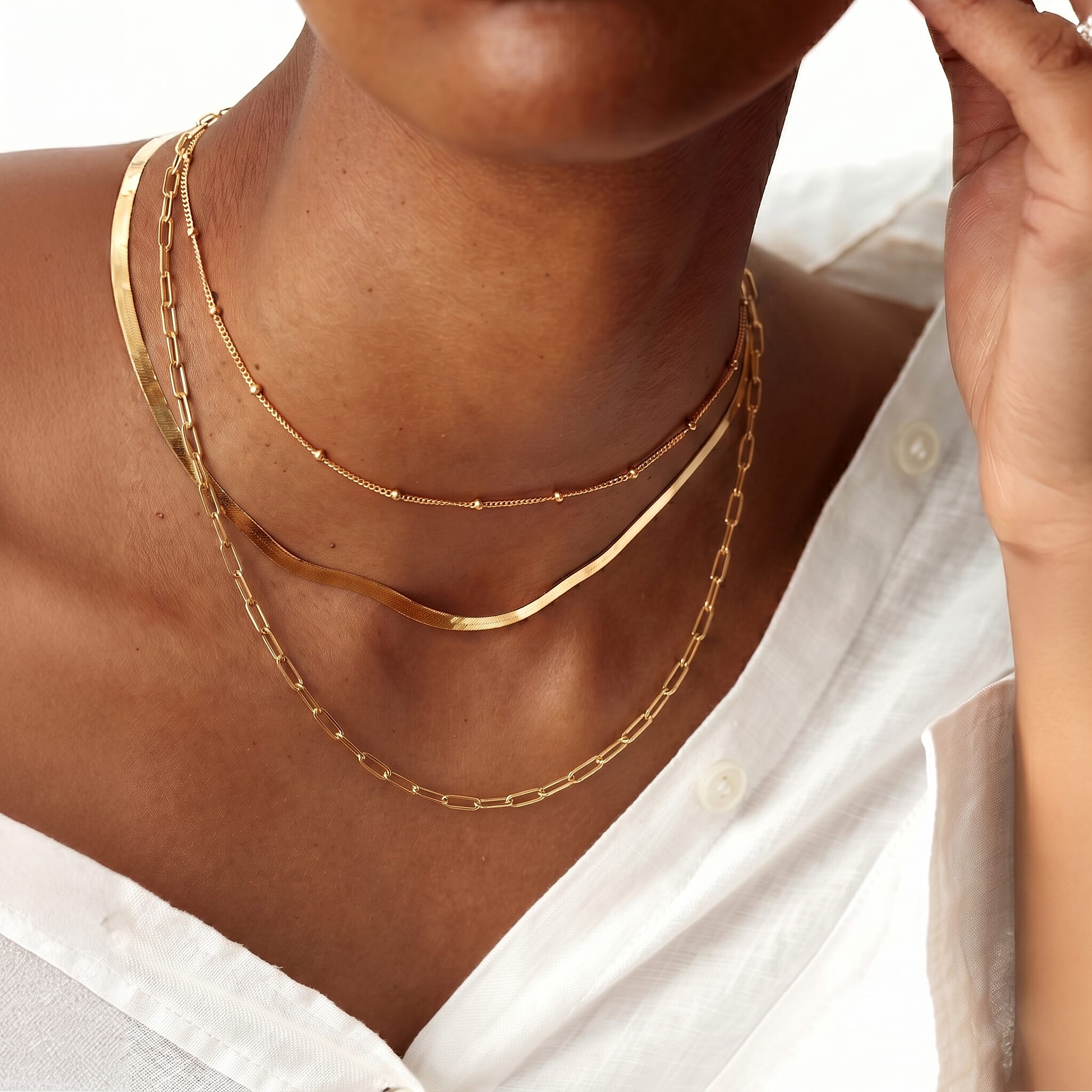 9K Yellow Gold Paperclip Necklace(Size - 16) with Lobster Clasp