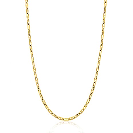9K Yellow Gold Paperclip Chain (Size - 16) with Lobster Clasp, Gold Wt. 1.58 Gms