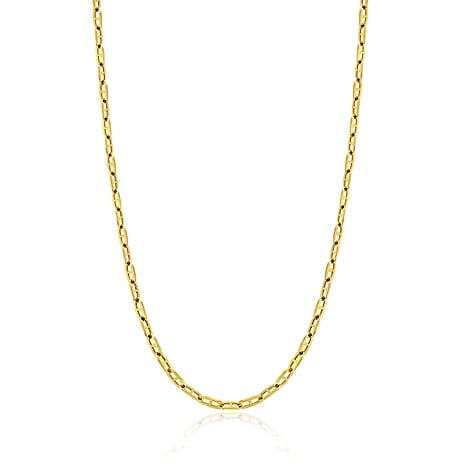 9K Yellow Gold Paperclip Chain (Size - 16) with Lobster Clasp, Gold Wt. 1.58 Gms