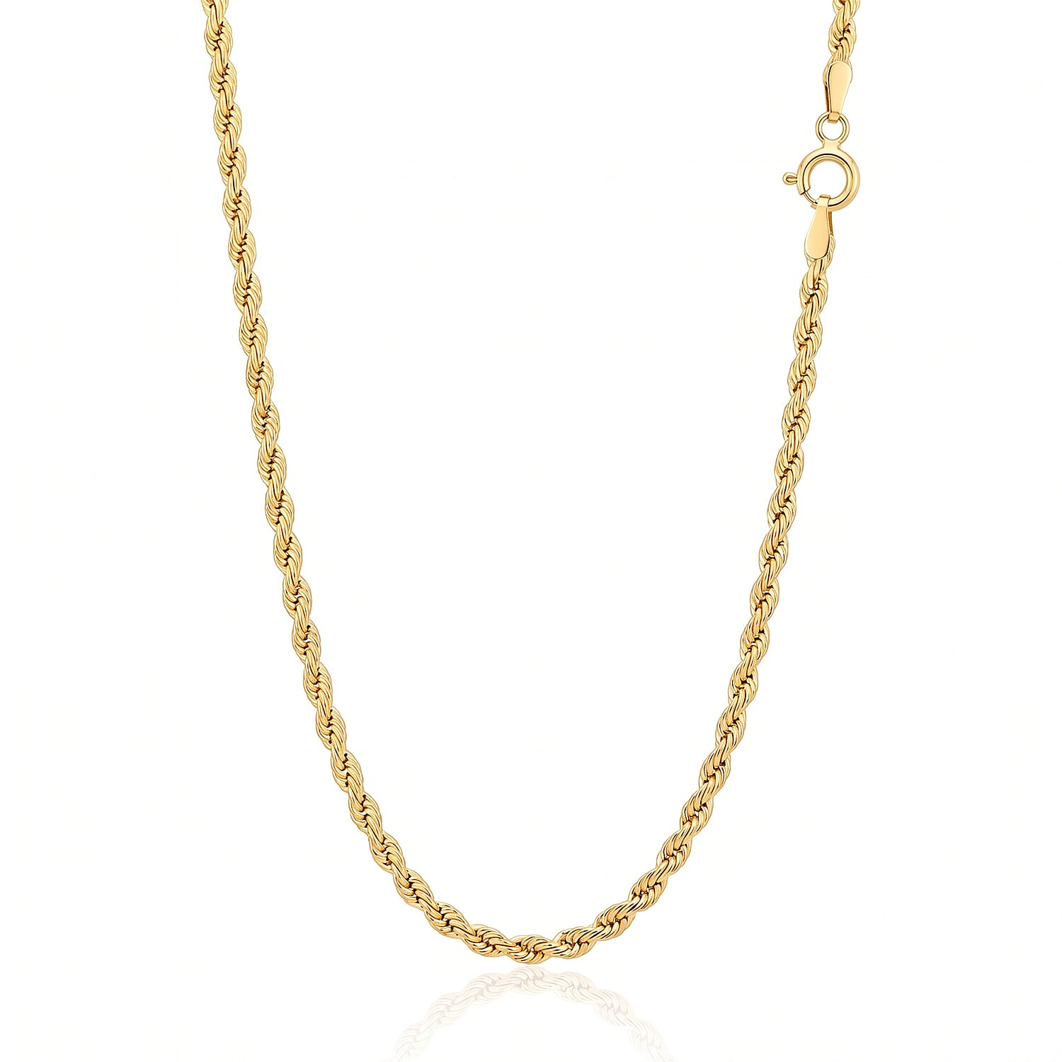 9K Yellow Gold Rope Chain (Size - 16) with Lobster Clasp, Gold Wt. 1.94 Gms
