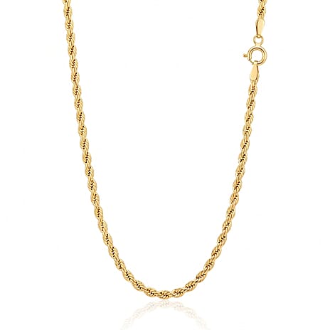 9K Yellow Gold Rope Chain (Size - 16) with Lobster Clasp, Gold Wt. 1.94 Gms