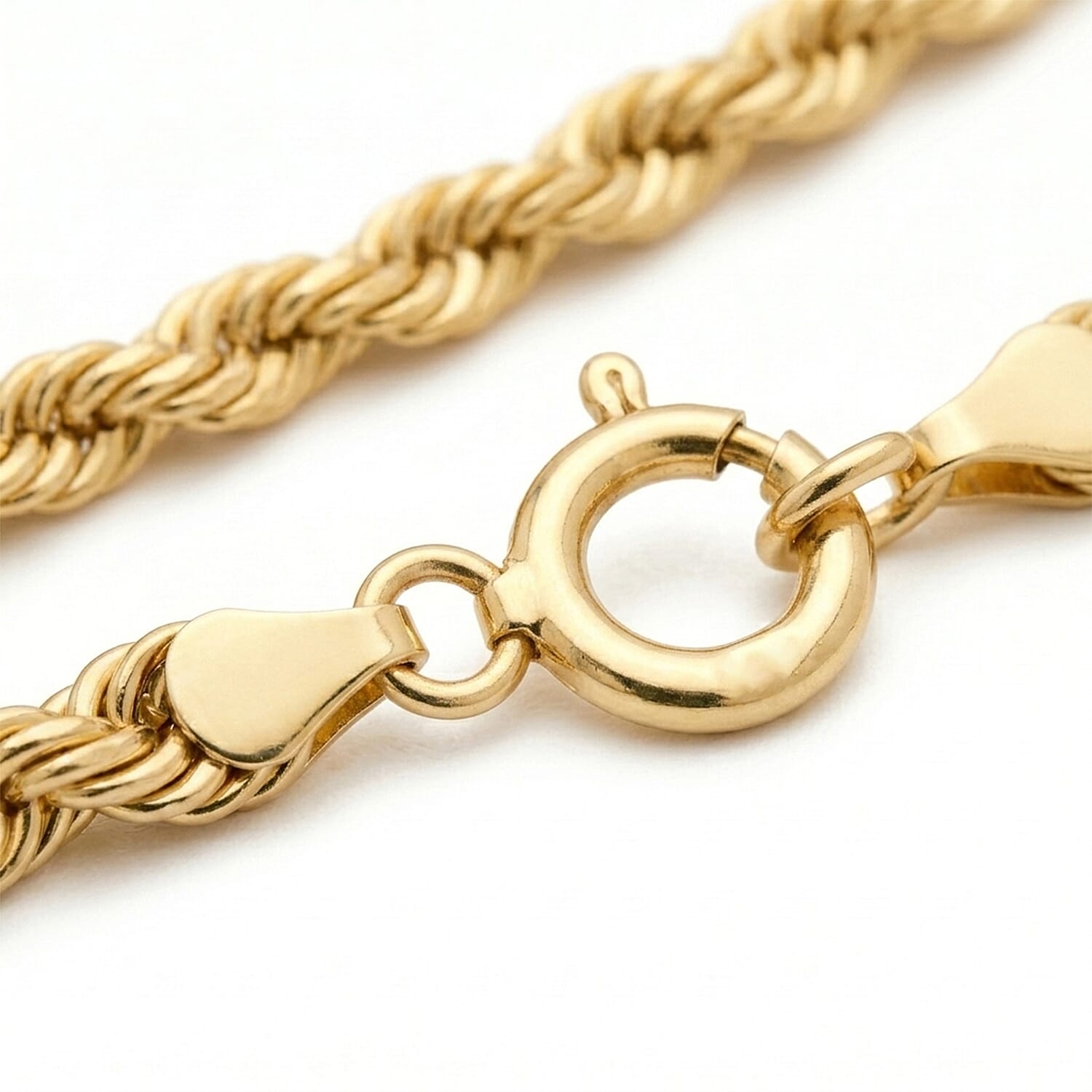 9K Yellow Gold Rope Chain (Size - 16) with Lobster Clasp, Gold Wt. 1.94 Gms