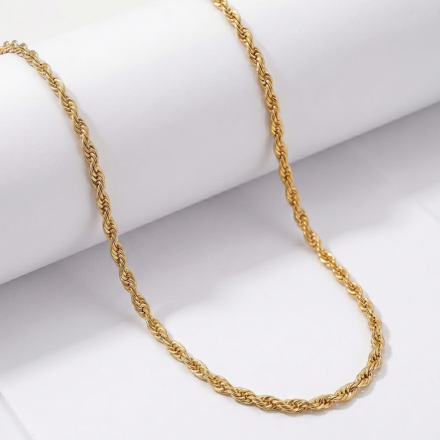 9K Yellow Gold Rope Chain (Size - 16) with Lobster Clasp, Gold Wt. 1.94 Gms
