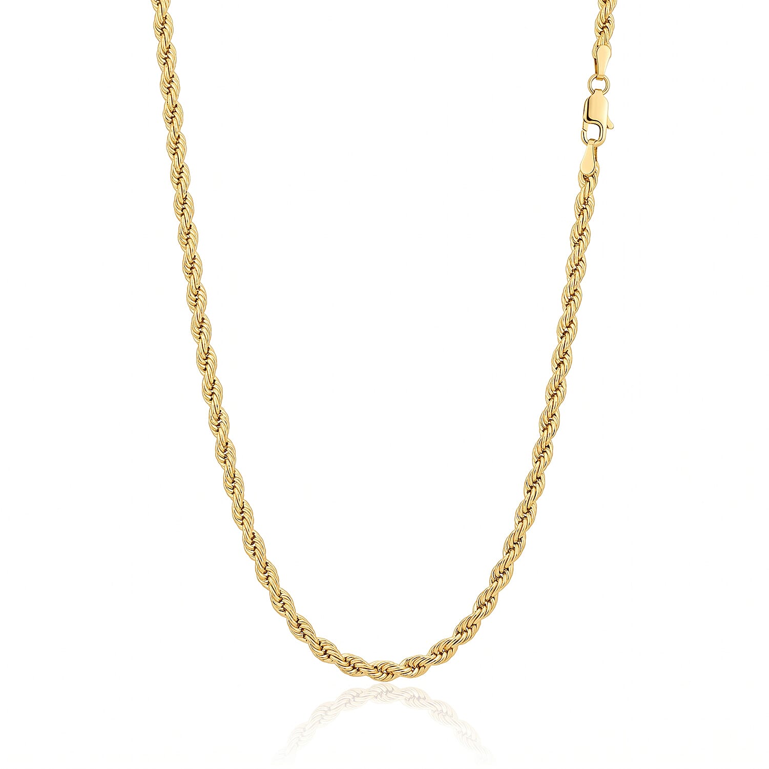 9K Yellow Gold Rope Chain (Size - 16) with Lobster Clasp, Gold Wt. 3.67 Gms