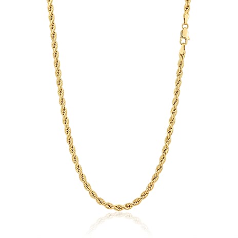 9K Yellow Gold Rope Chain (Size - 16) with Lobster Clasp, Gold Wt. 3.67 Gms