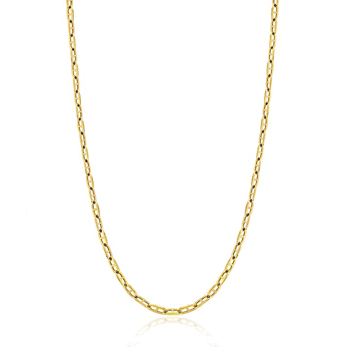9K Yellow Gold Paperclip Chain (Size - 18) with Lobster Clasp, Gold Wt. 3.23 Gms