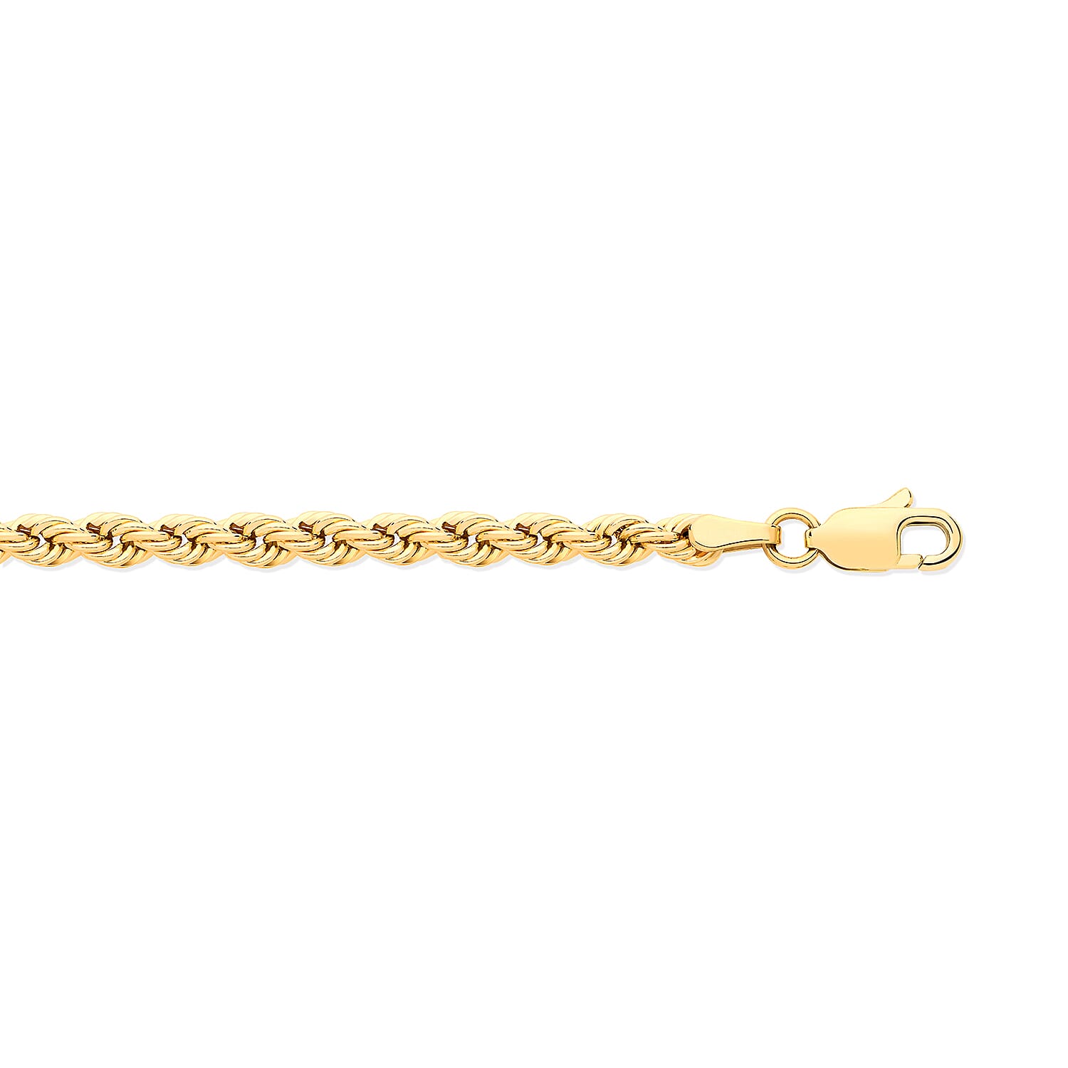 9K Yellow Gold Rope Chain (Size - 20) with Lobster Clasp, Gold Wt. 4.25 Gms