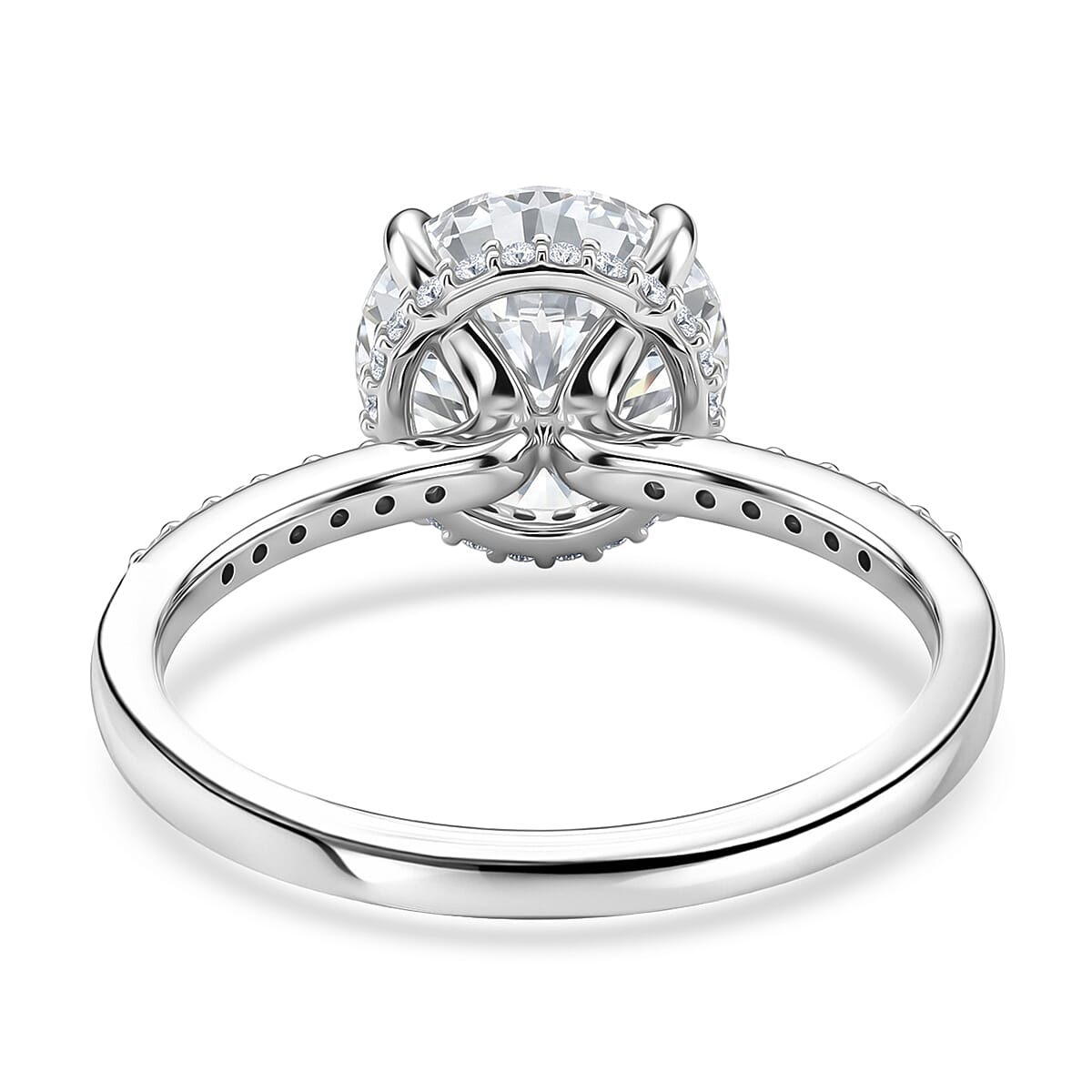 D'Joy - Moissanite Solitaire Ring in Rhodium Overlay Sterling Silver  3.30 Ct.