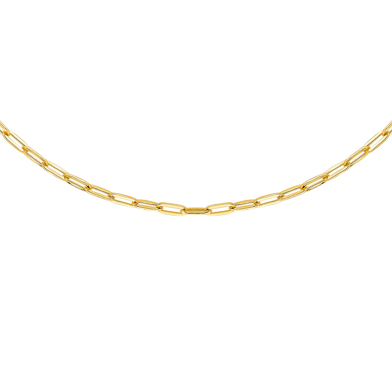 9K Yellow Gold Paperclip Chain (Size - 24) with Lobster Clasp, Gold Wt. 2.62 Gms