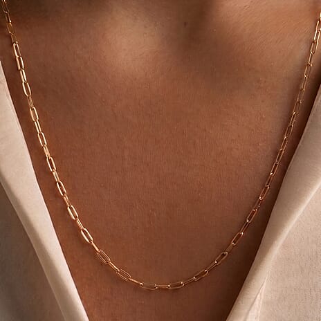 9K Yellow Gold Paperclip Chain (Size - 24) with Lobster Clasp, Gold Wt. 2.62 Gms