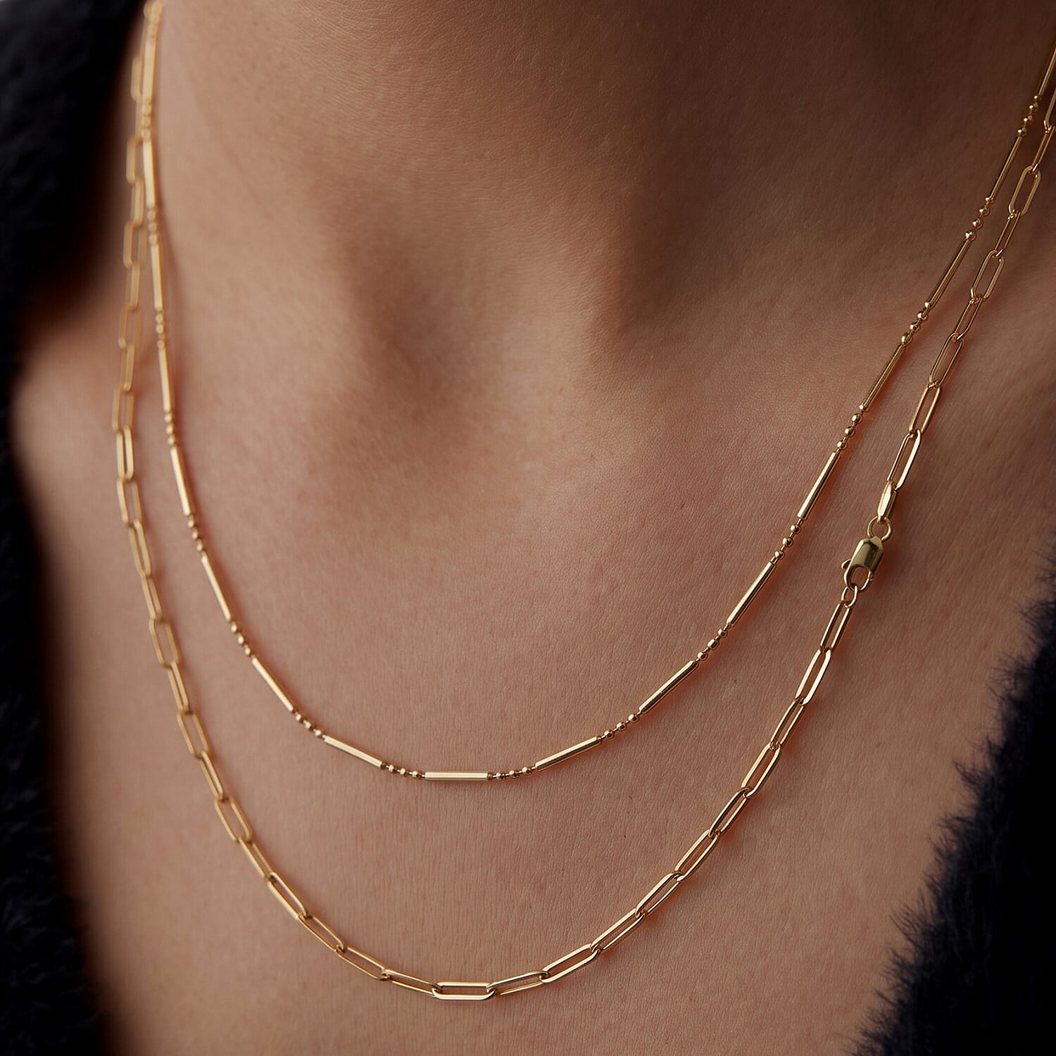 9K Yellow Gold Paperclip Chain (Size - 24) with Lobster Clasp, Gold Wt. 2.62 Gms