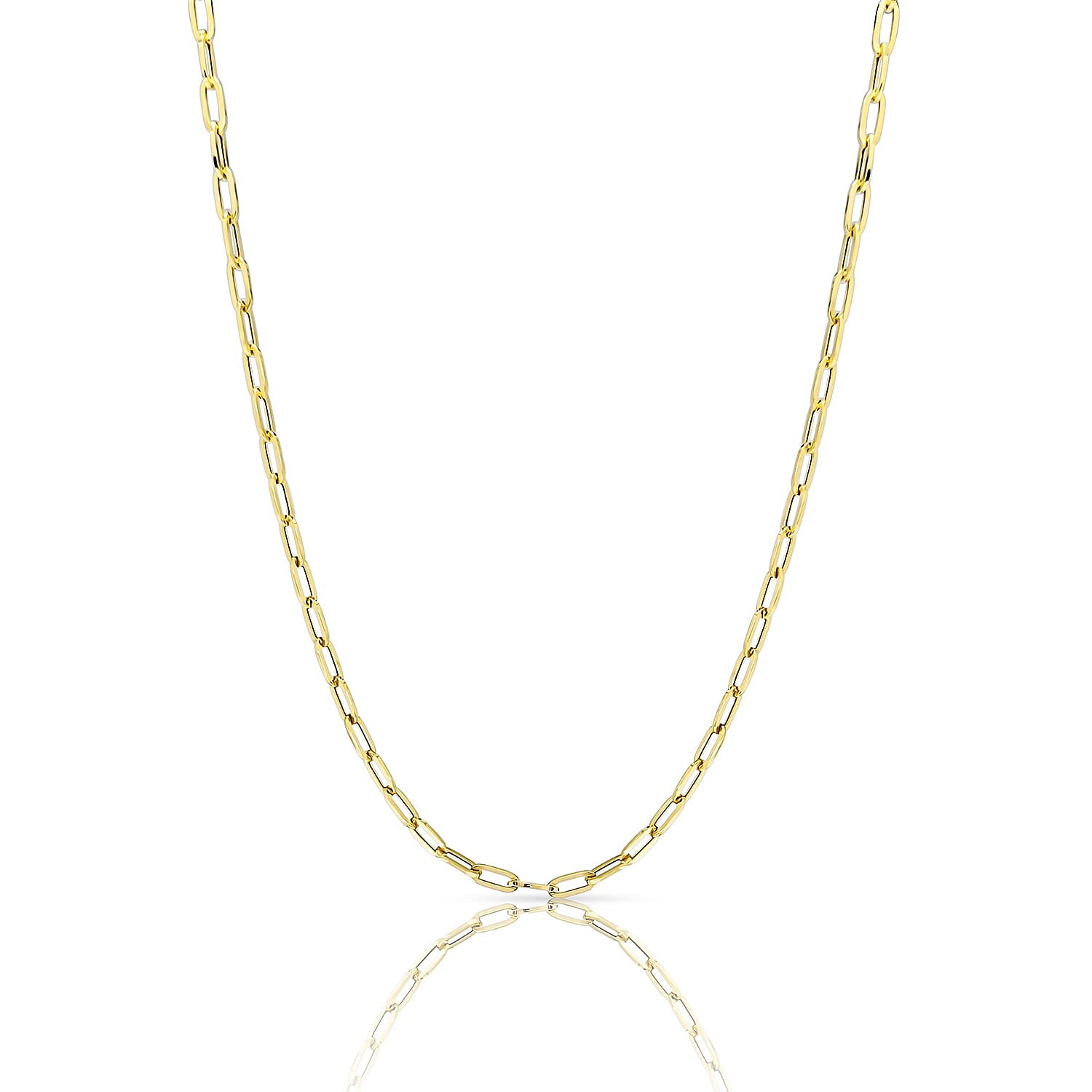 9K Yellow Gold Paperclip Chain (Size - 24) with Lobster Clasp, Gold Wt. 2.62 Gms