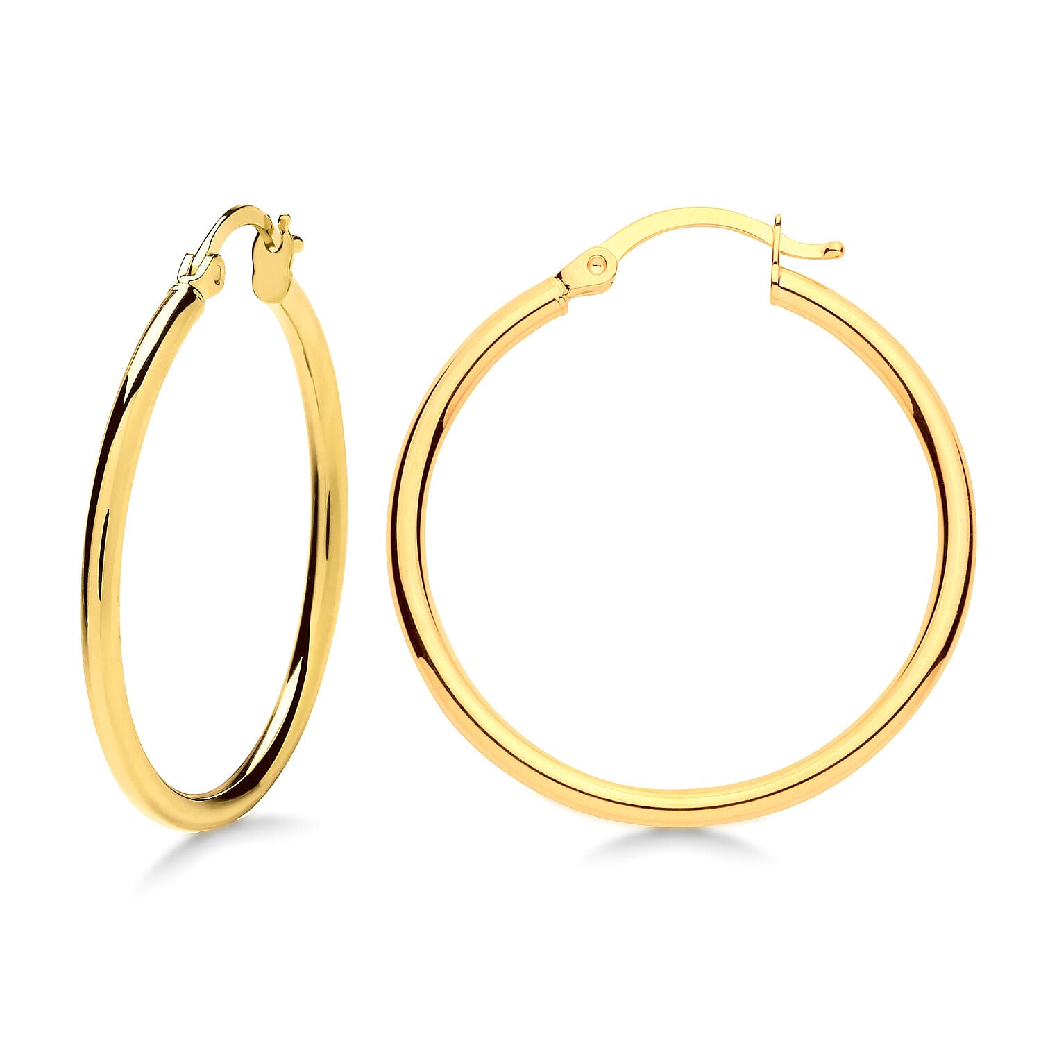 9K Yellow Gold Hoop Earring with Clasp