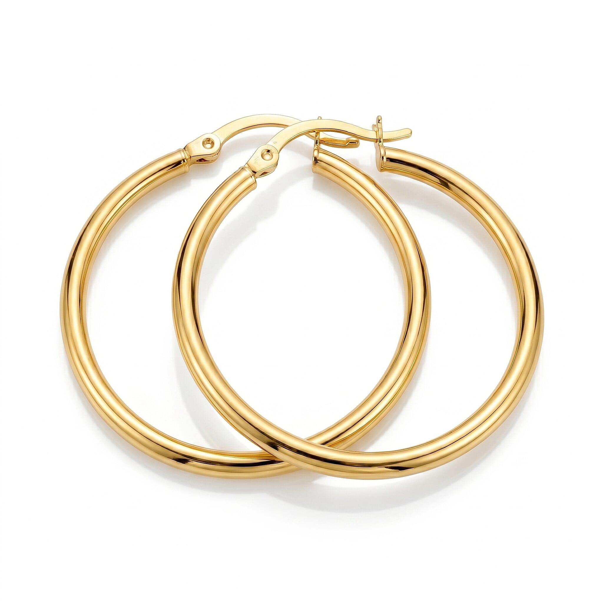 9K Yellow Gold Hoop Earring with Clasp