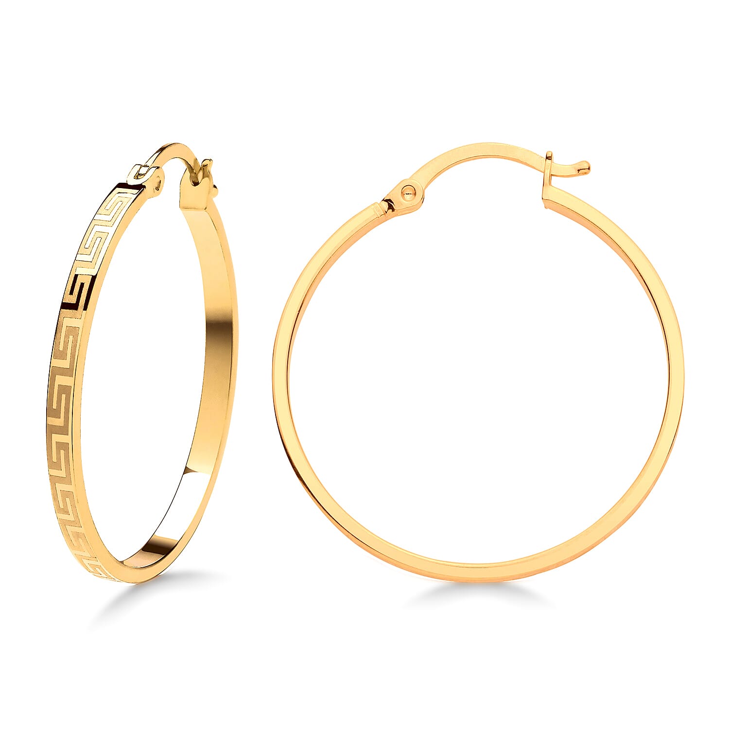 Maestro Collection - 9K Yellow Gold Hoop Earring with Clasp
