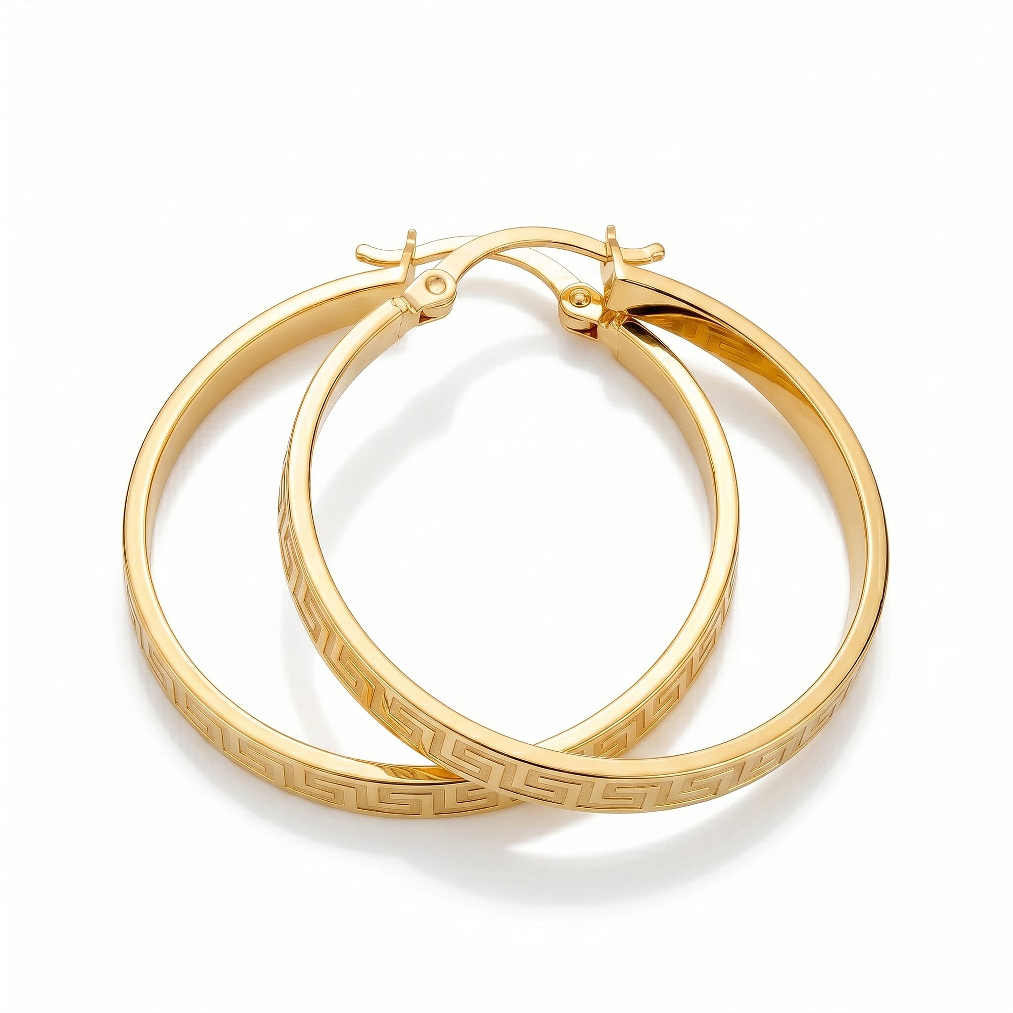 Maestro Collection - 9K Yellow Gold Hoop Earring with Clasp