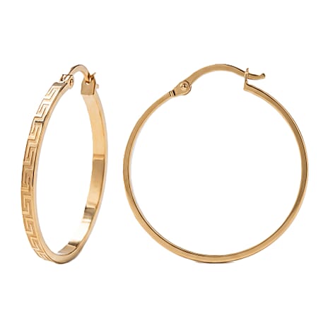 9K Yellow Gold Hoop Earring with Clasp