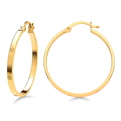 9K Yellow Gold Hoop Earring with Clasp