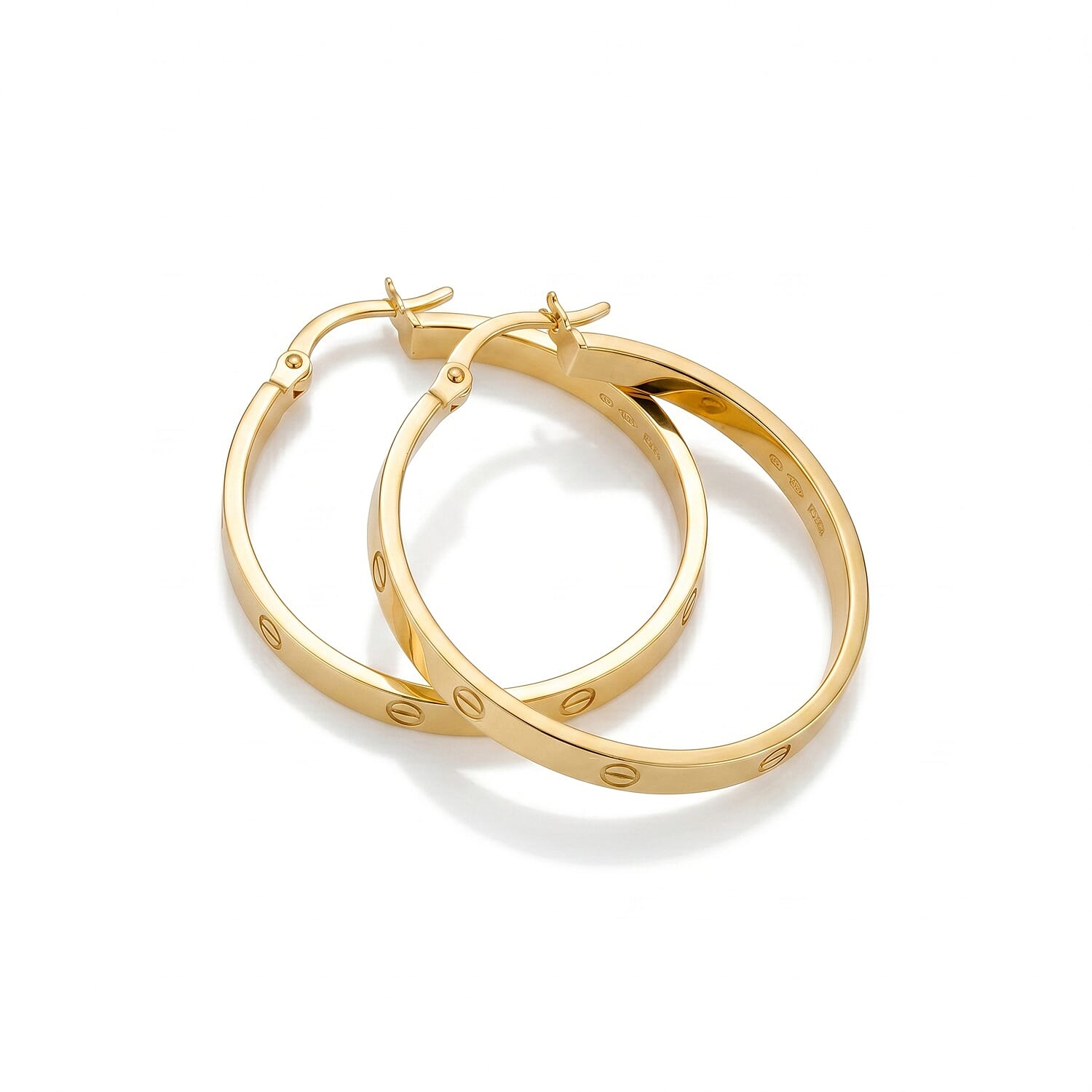 9K Yellow Gold Hoop Earring with Clasp