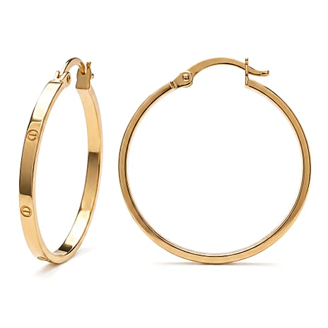 9K Yellow Gold Hoop Earring with Clasp