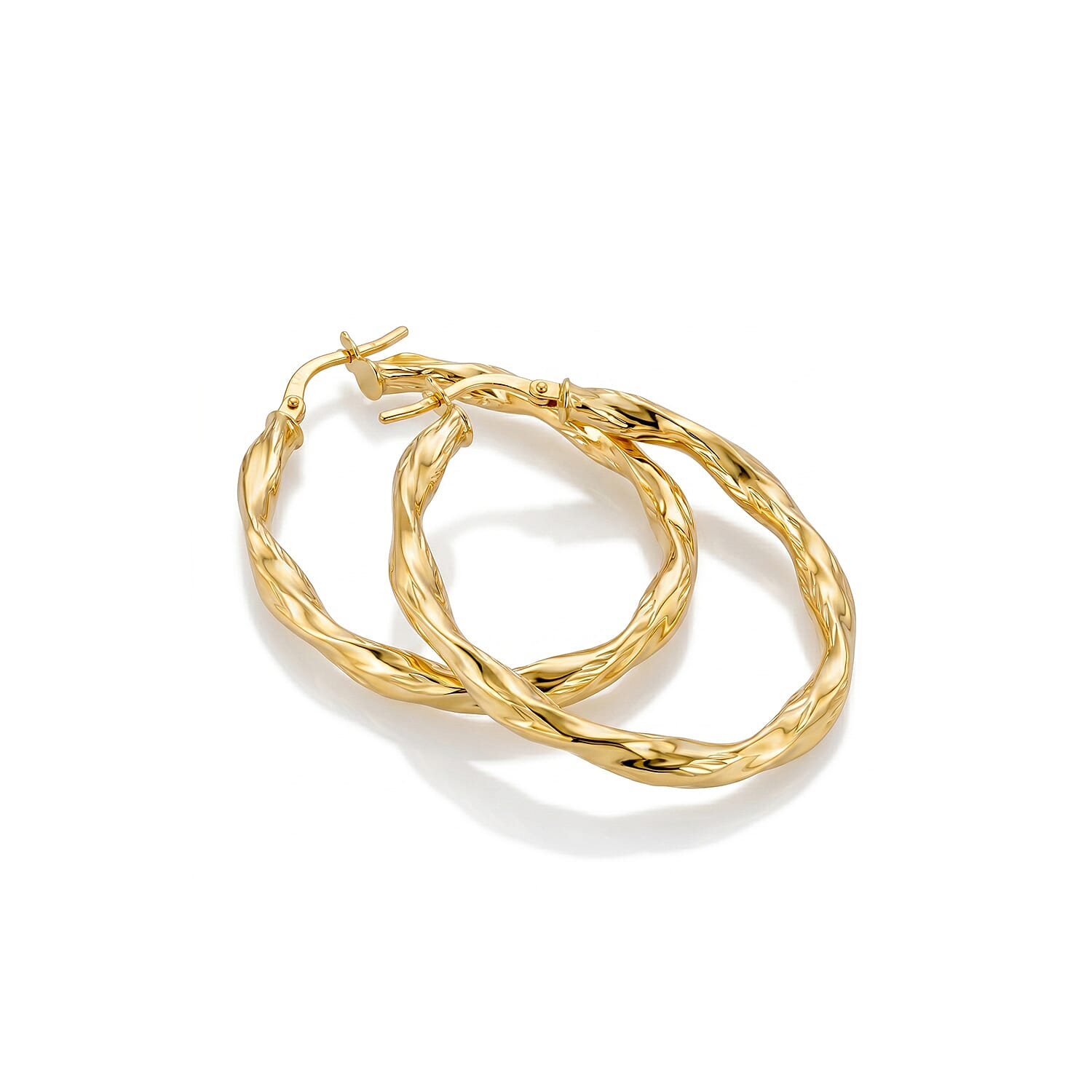 9K Yellow Gold Hoop Earring with Clasp