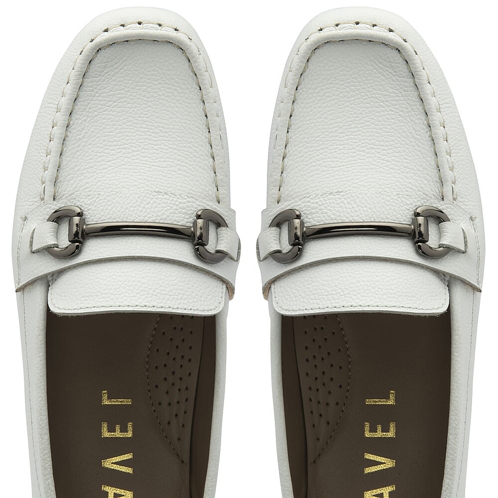 Ravel Womens Dutton Leather Classic Loafers (Size 4) - White