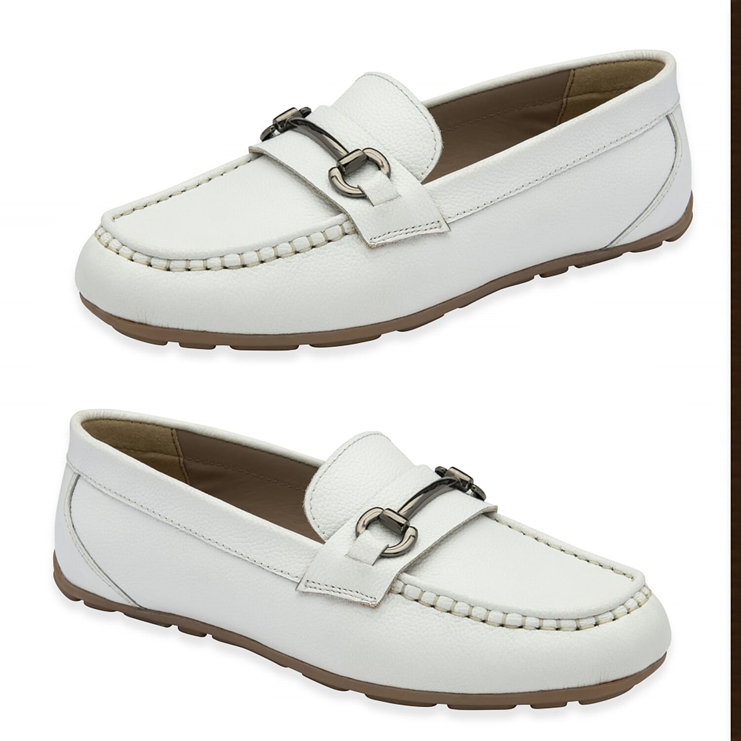Ravel Womens Dutton Leather Classic Loafers (Size 4) - White