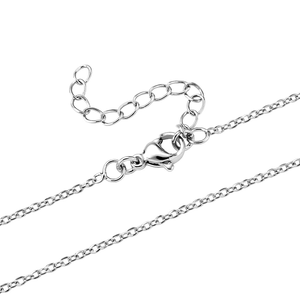 Dragon Emblem Necklace (Size - 20-2 Ext) in Silver Tone