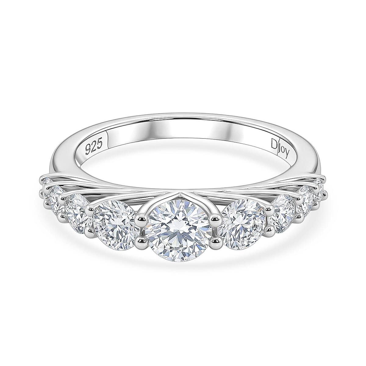 D'Joy - Moissanite Ring in Rhodium Overlay Sterling Silver 1.34 Ct.