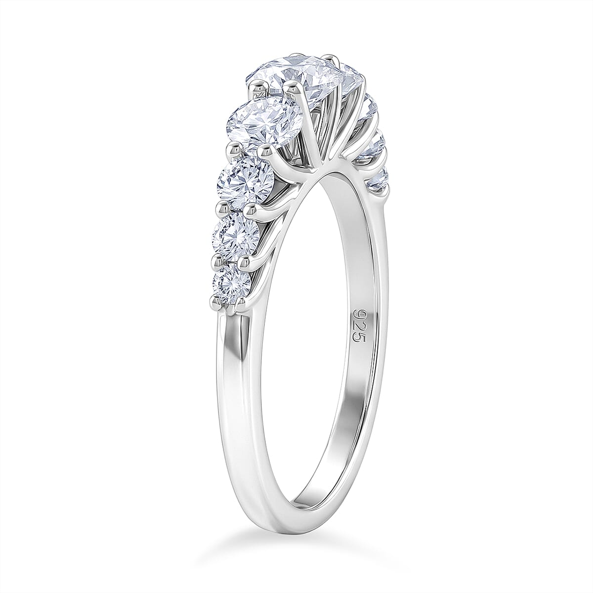 D'Joy - Moissanite Ring in Rhodium Overlay Sterling Silver 1.34 Ct.