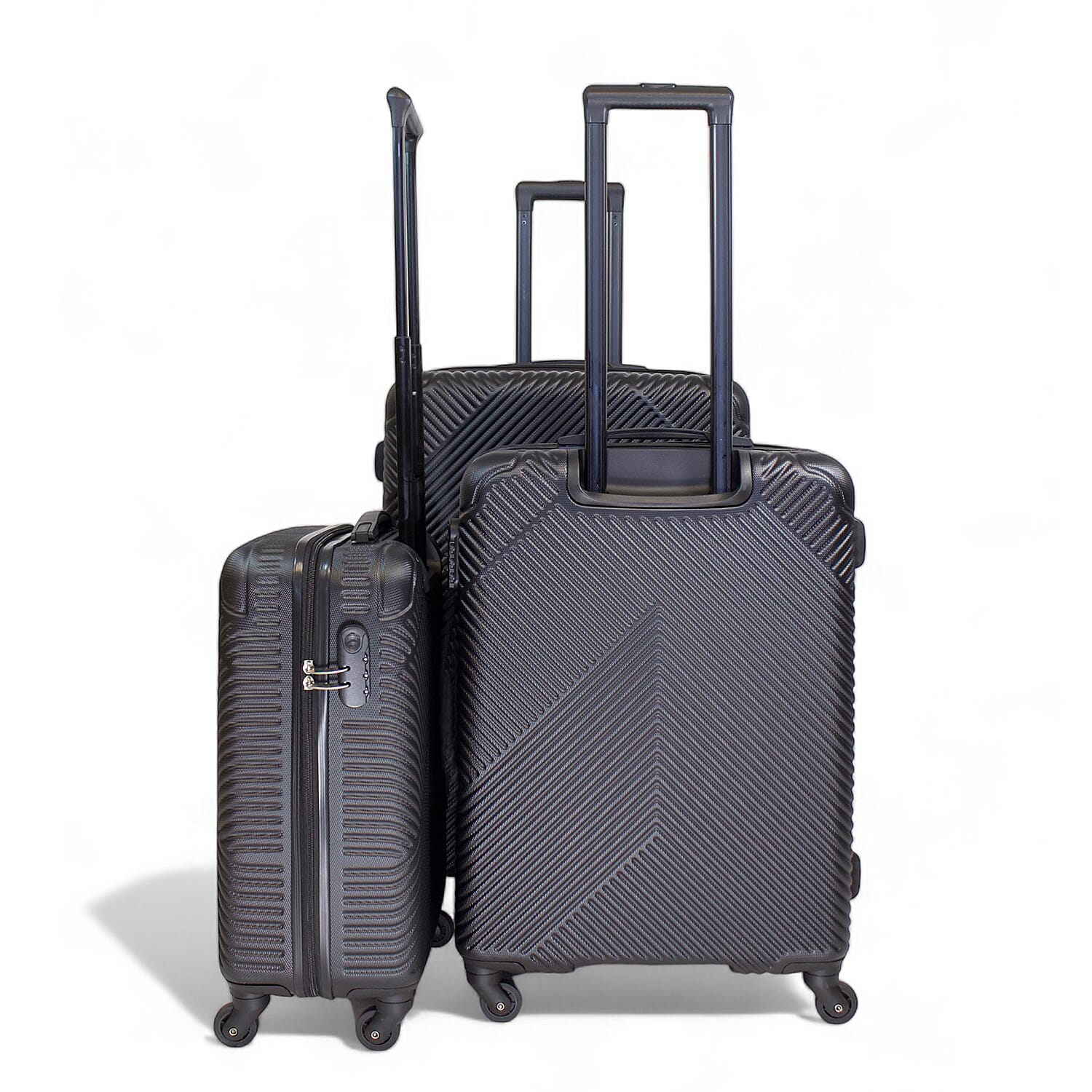 Lightweight Airline Approved Cabin Travel Luggage Suitcase with 360 Degree Wheels - Large 131L Capacity - Black