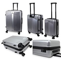Lightweight Airline Approved Cabin Travel Luggage Suitcase with 360 Degree Wheels - Large 131L Capacity - Silver