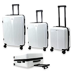 Lightweight Airline Approved Cabin Travel Luggage Suitcase with 360 Degree Wheels - Large 131L Capacity - Silver