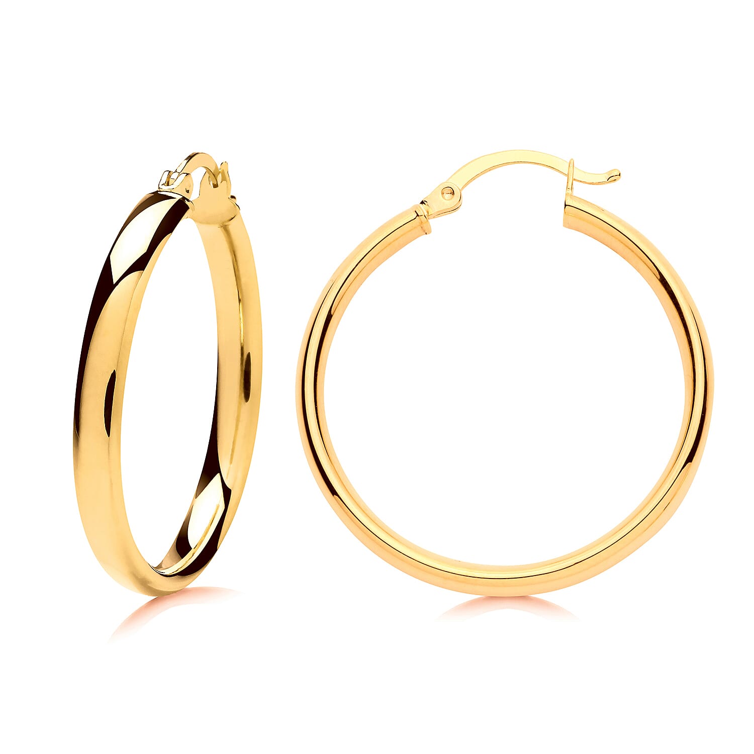 9K Yellow Gold Oval Earring with Clasp