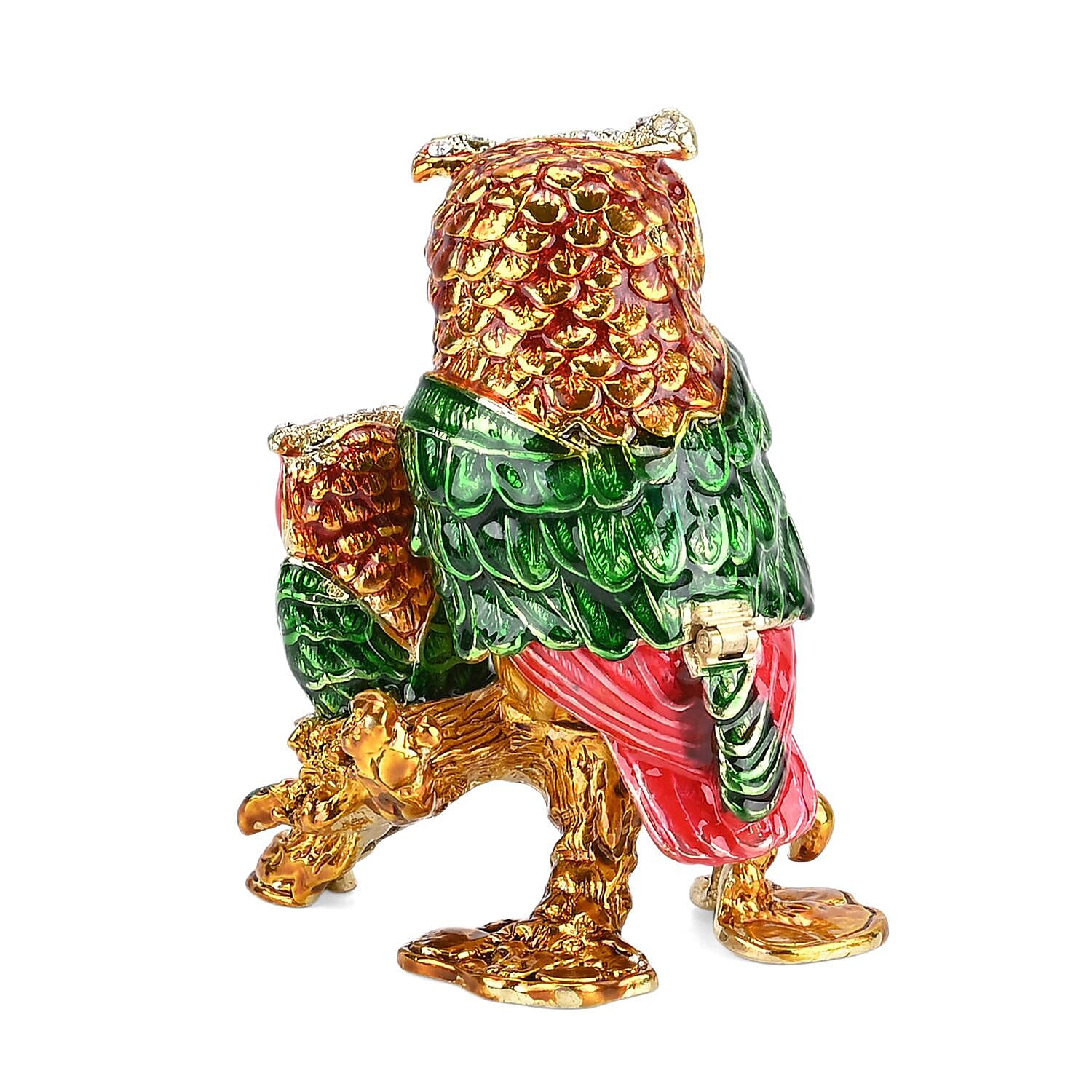 LIVMORE Owl-Shaped Trinket Storage Box (Size 7x7x8 cm) - Multi Color