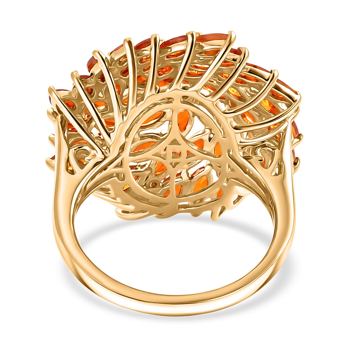 D'Joy - Fire Opal Ring in 18K Vermeil Yellow Gold Plated Sterling Silver 2.67 Ct.