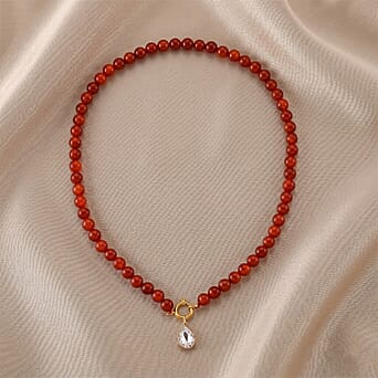https://tjcuk.sirv.com/Products/85/6/8562312/Red-Agate-White-Cubic-Zirconia-Beads-Necklace-Size-20-with-Clasp-in-Ye_8562312_2.jpg?w=342&h=342