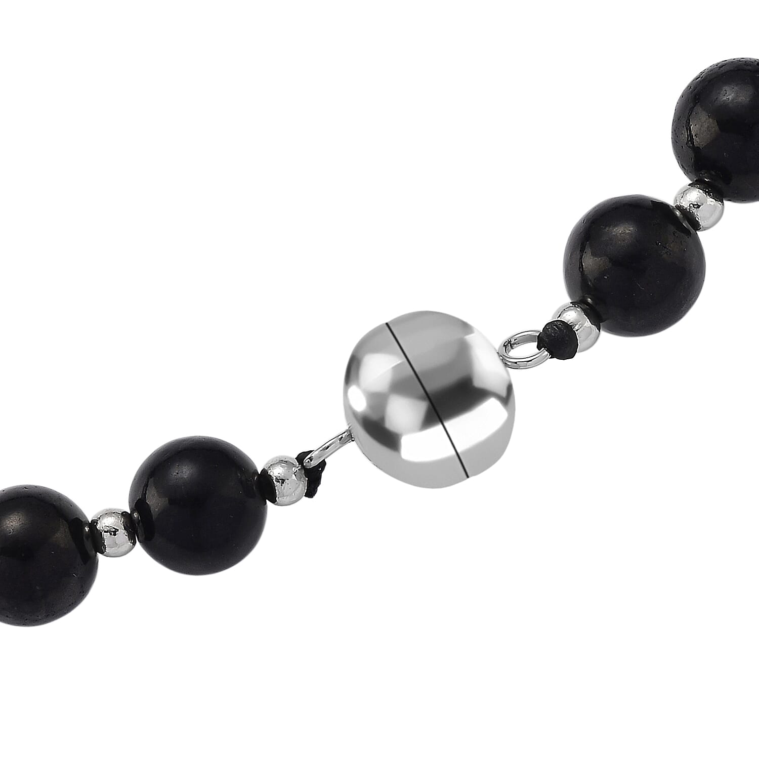 Shungite Beads Necklace (Size - 20) with Magnetic Lock 200.00 Ct.