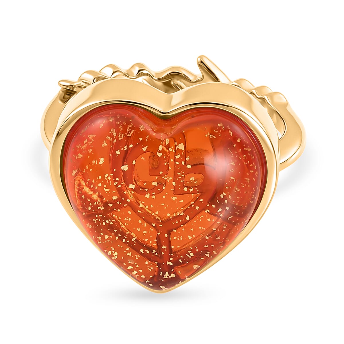 GP Family Legacy Italy - Genuine Murano With 24K Gold  & Blue Sapphire Ring in 18K Gold Vermeil Sterling Silver