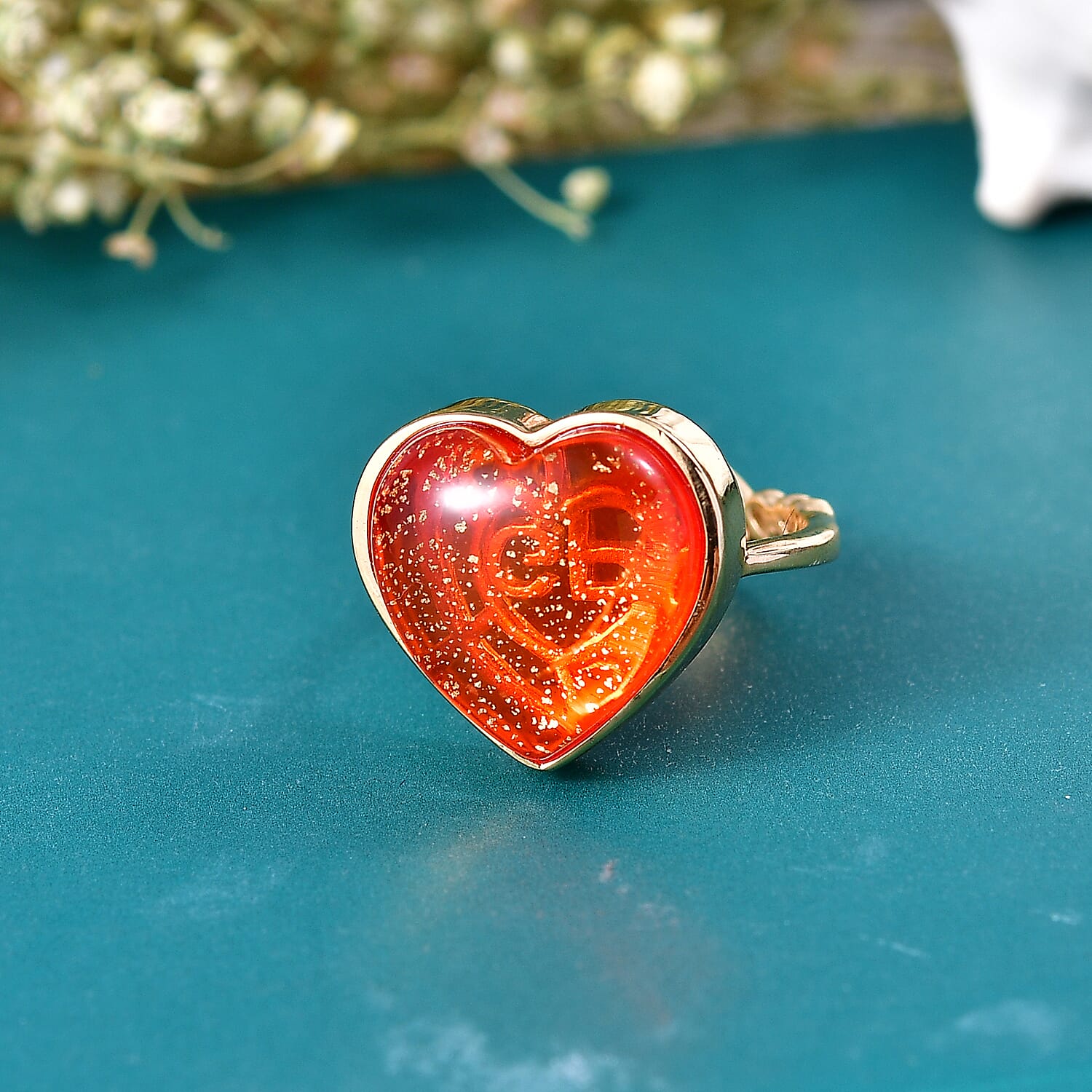 GP Family Legacy Italy - Genuine Murano With 24K Gold  & Blue Sapphire Ring in 18K Gold Vermeil Sterling Silver